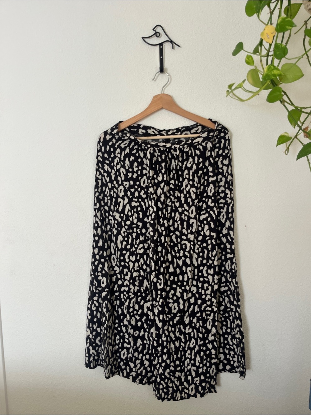 Flowy Zara Black and White Leopard Printed Women’s Pants